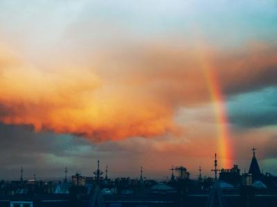 Image by Shivani Shenoy: rainbow over Edinburgh skyline