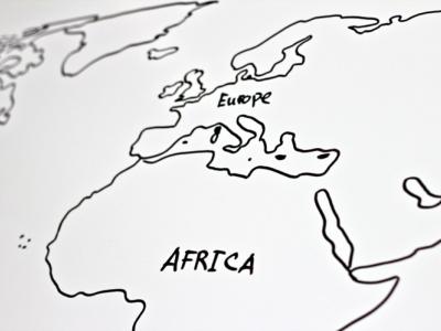 Map of Africa and Europe