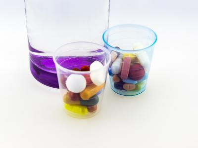 Multicoloured pills