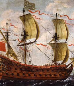 A warship between 1650 and 1674